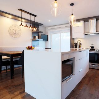 armoires de cuisine blanche en mélamine